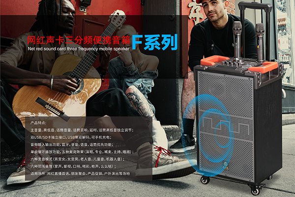 爵士龍民用音響廣場舞音響F110系列，網紅聲效優質拉桿音響！